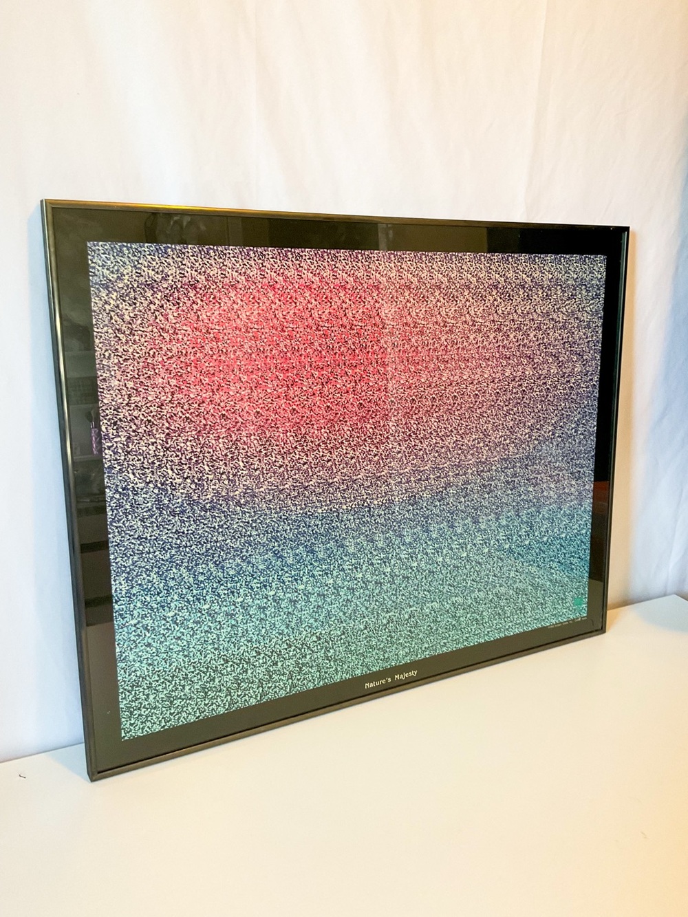 90s Nostalgic Magic Eye Framed Gradient Pointillism Wall Art “Natures Majesty”